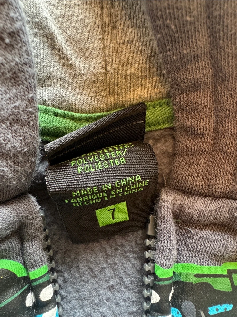 John Deere Gray Hoodie with Green and Yellow Tractor Graphic